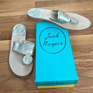 Jack Rogers Navajo metallic Hamptons flat sandal